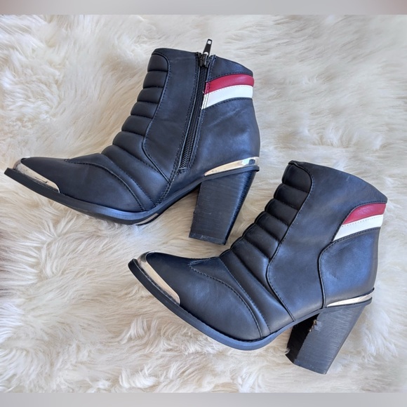 Jeffrey Campbell X Free People Danica Leather Black Zip Up Ankle Short Boot - Picture 15 of 16